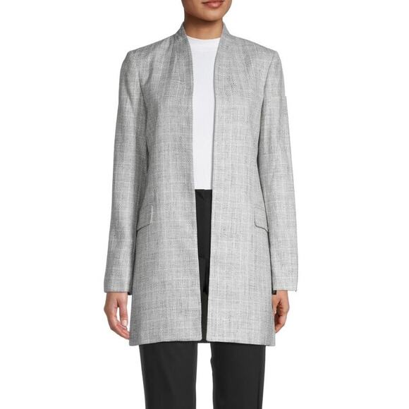 Calvin Klein Jackets & Blazers - Calvin Klein Checker-Print Collarless Longline Mid Length Blazer Women’s Size 16